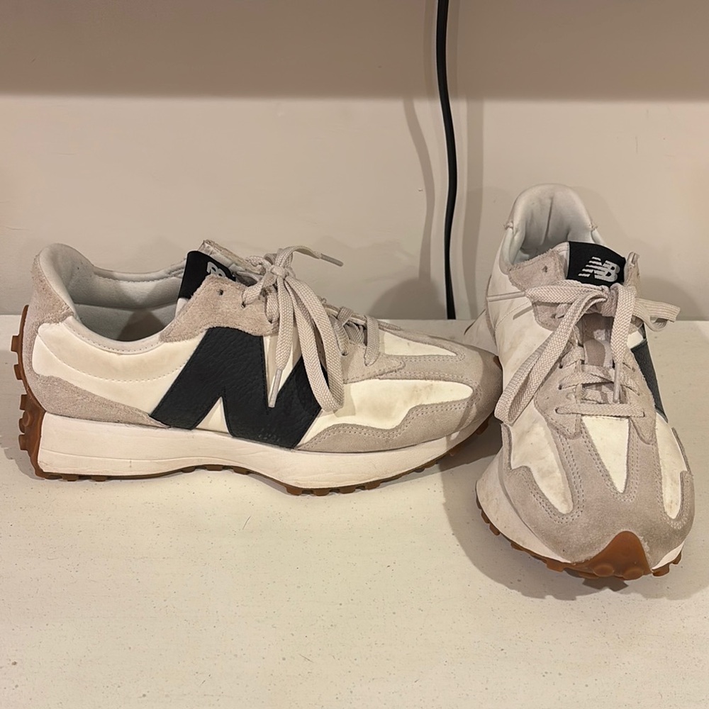 New Balance Cream and Black Sneakers